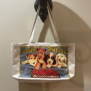 Dogs canvas tote bag ‘Four Amigos’